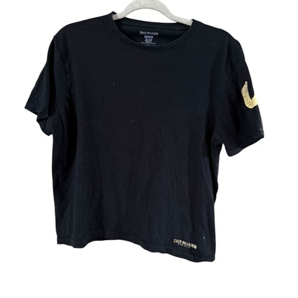 True Religion Black Tee with Gold Accents - Picture 7 of 8